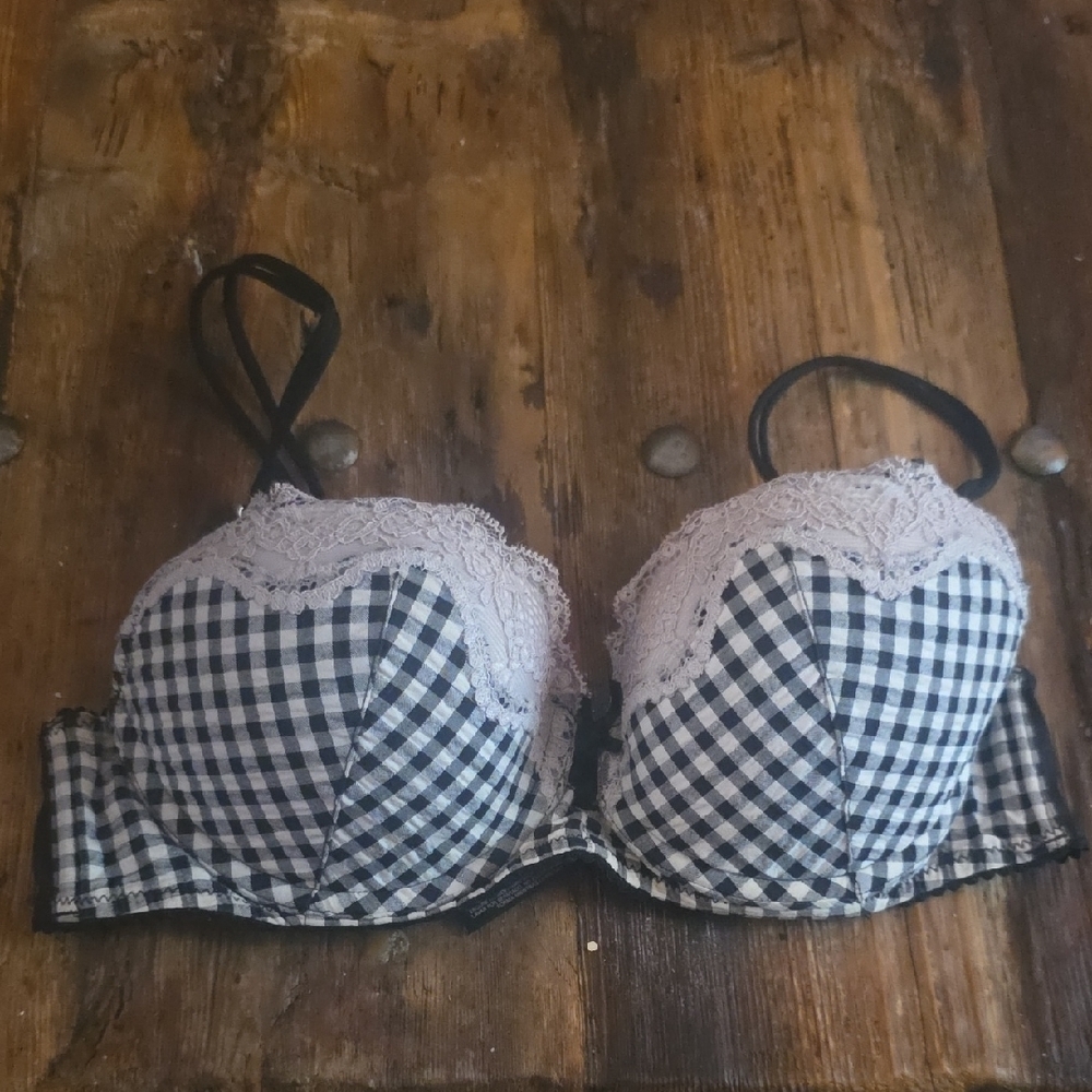 Victoria's Secret Black and White Checkered Bra